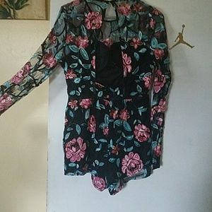 Floral all in one romper
